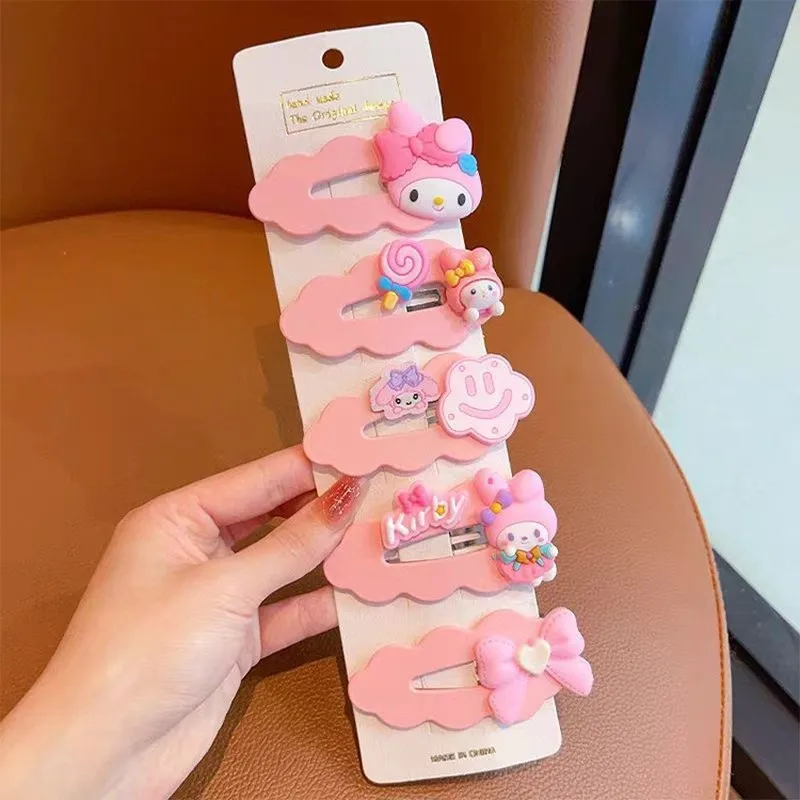 Hello Kitty Kuromi Hair Accessory Set, Children's Cartoon Hair Clips, Side Clips, Ponytail Hair Ties, Hair Clips, Hair Tie view 3