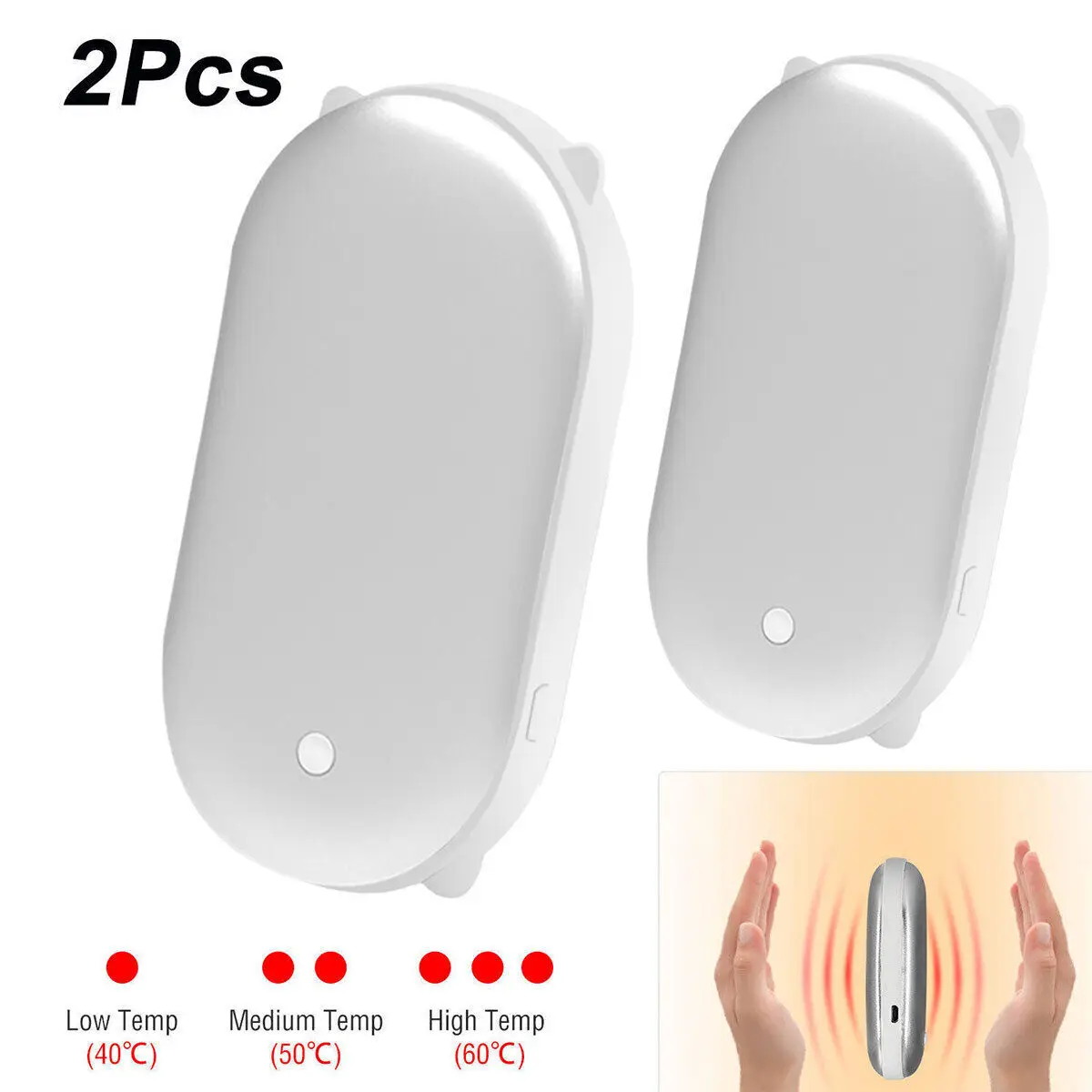 2X 5000Mah Hand Warmers USB Power Bank Electric Pocket Heater Warmer Gifts Fast heated. Double- side heated