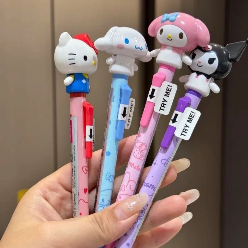 Set de Papelería Hello Kitty, Lindo Dibujo Animado, Trio Melody Jade Guigou, Bolígrafo KT con Brazo Móvil, Bolígrafo Inflable