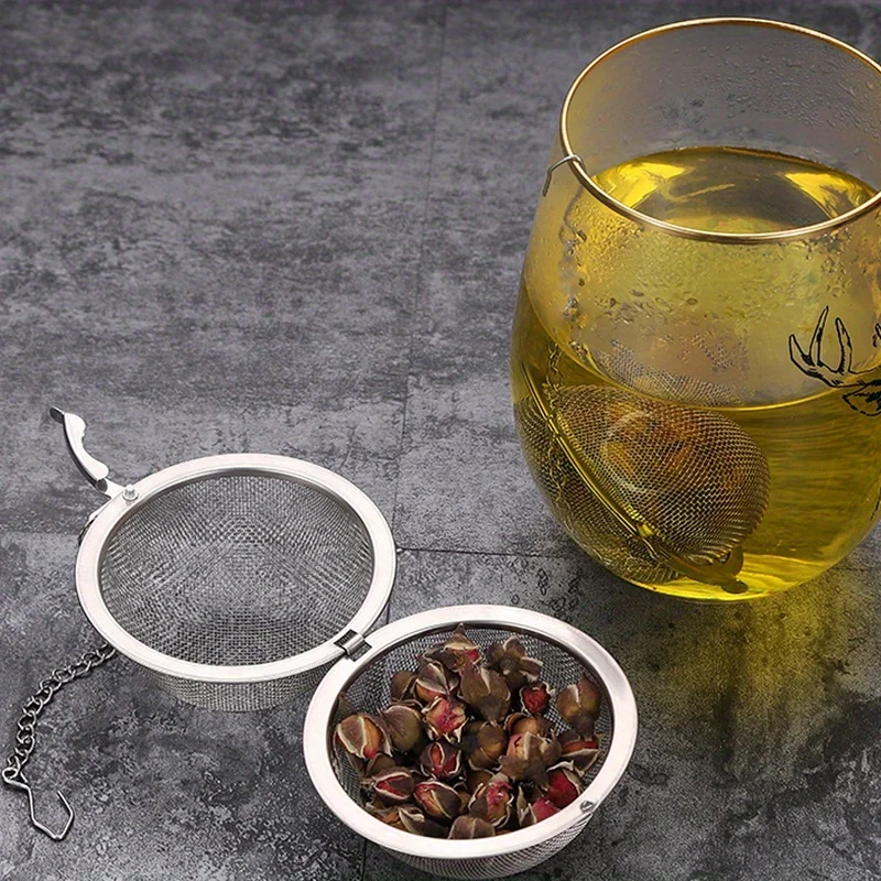 1/3/5pcs Stainless Steel Tea Infuser Sphere Locking Spice Tea Ball Strainer Mesh Infuser Tea Filter Strainers Kitchen Accessorie