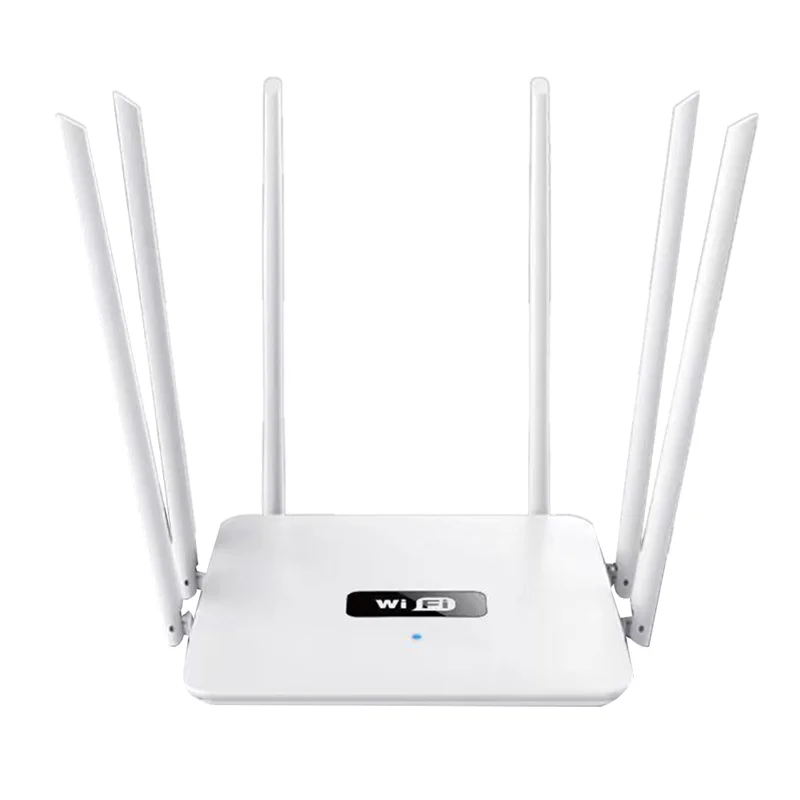 6 Antennas WiFi Router Wireless Router 2.4G 300Mbps AP/Dial Mode Wifi Repeater 6 High Gain Antennas for Company(US Plug)