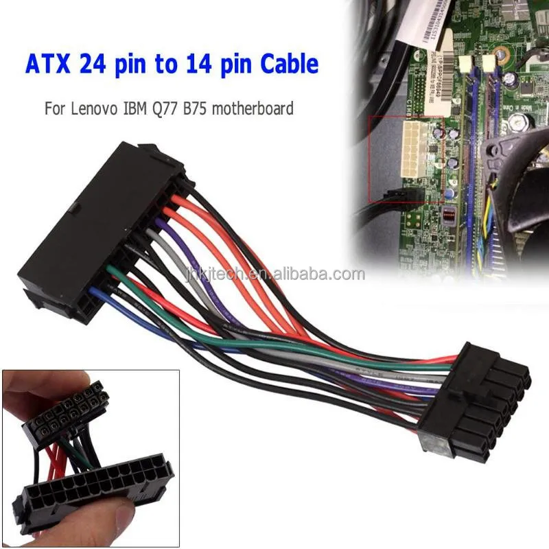 ATX 24-Pin Female ke 10-Pin /12-Pin/14-Pin Male adaptor kabel Power Supply untuk Lenovo 10PIN Motherboard