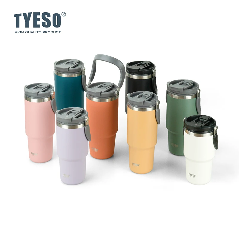 Tyeso 8826 Large Capacity 1200ML Tumbler Coffee Cup Stainless Steel Sports Thermos Cup Cold And Hot Double-layer Insulated Cup