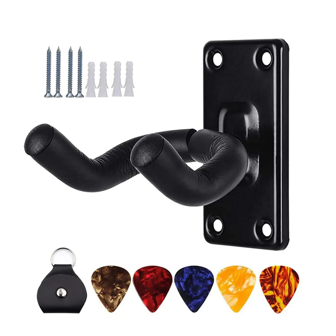 

Guitar Hanger Hook Holder Wall Mounted Stand Rack Bracket Display Guitar Bass Screws Nuts Picks Guitar Accessories