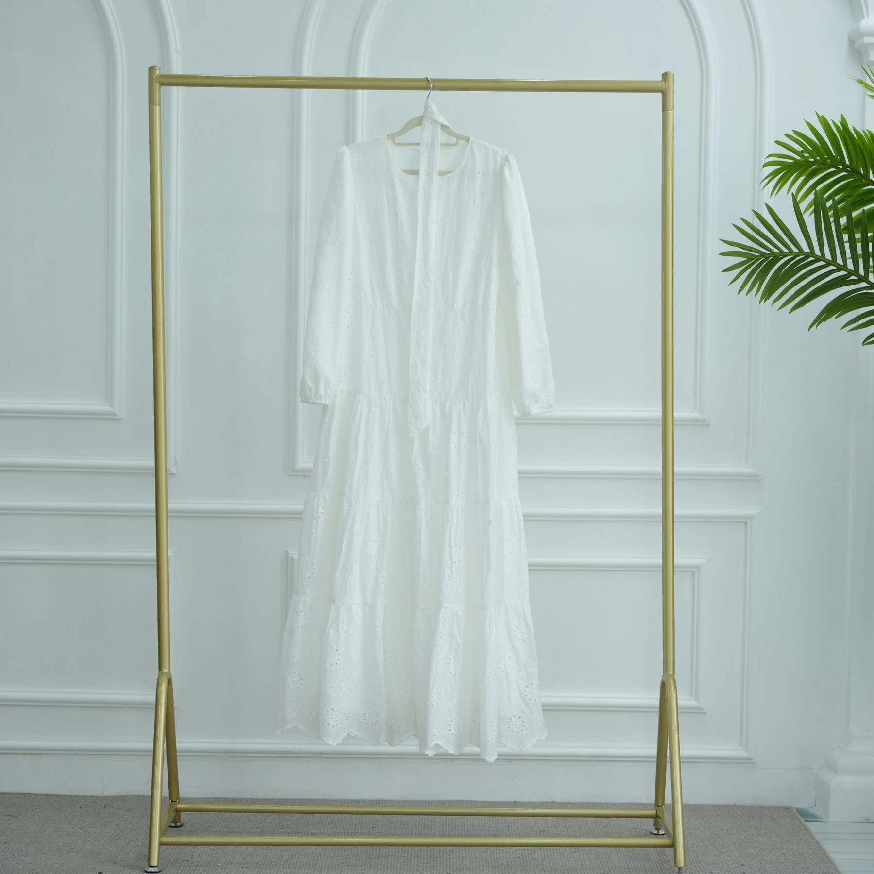 Latest Embroidery Abaya Women Muslim White Dress Eid Dubai Kaftan Ramadan Islam Clothing Arabic Robe Femme Jalabiya Caftan Gown