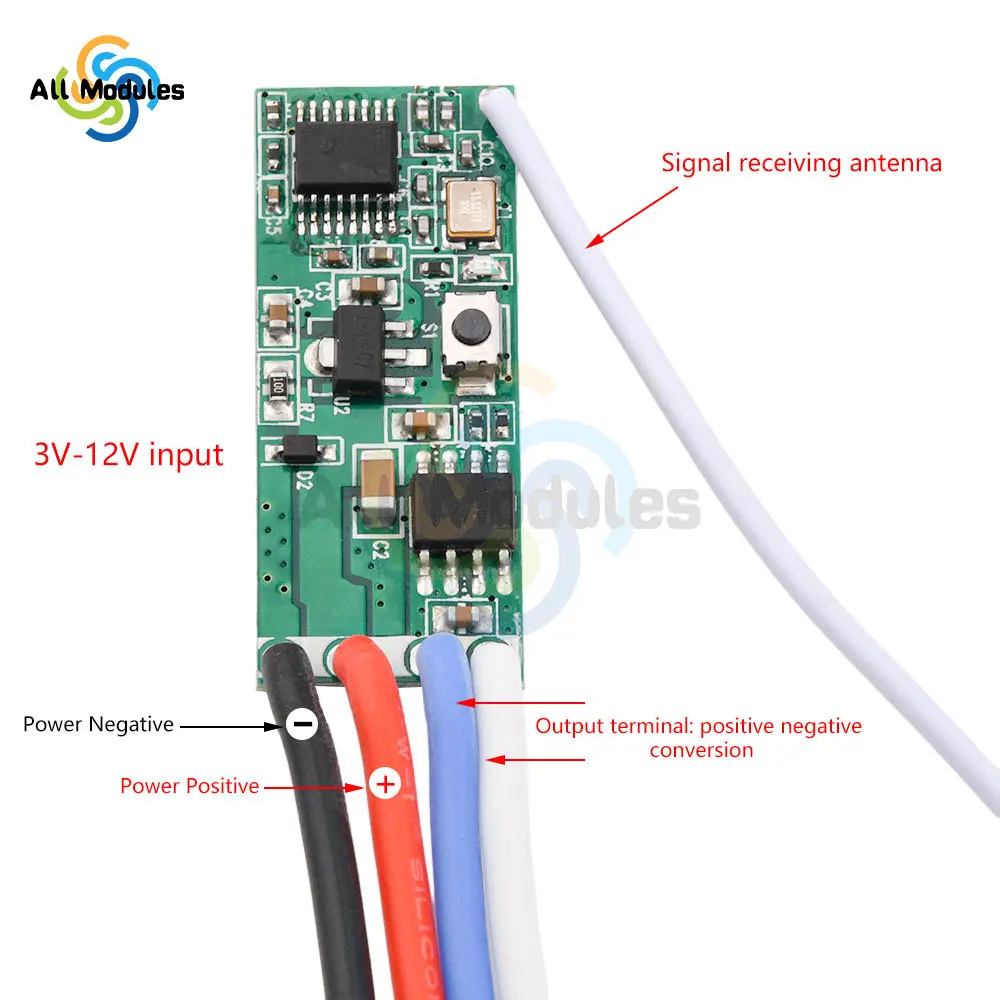 12V DC Motor Drive Forwards and Reverse Controller Module Switch 433Mhz Motor Controller for Rolling Door Electric Curtains