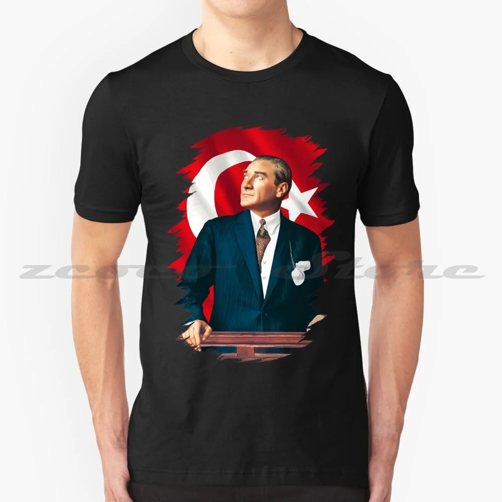 Mustafa Kemal Ataturk 100% Cotton Men And Women Soft Fashion T-Shirt Atatürk Mustafa Kemal Ataturk Mustapha Kemal Leader