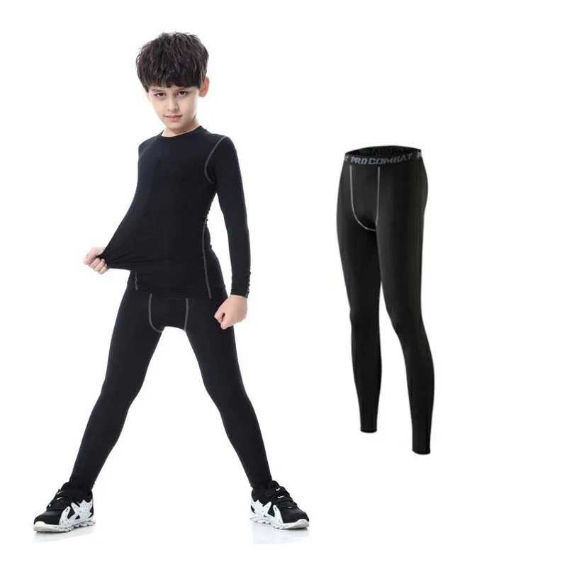 Boring Honey Children's Compression Leggings - Quick-Dry Breathable Basketball Football Running Tight-Fitting Pants Sportswear