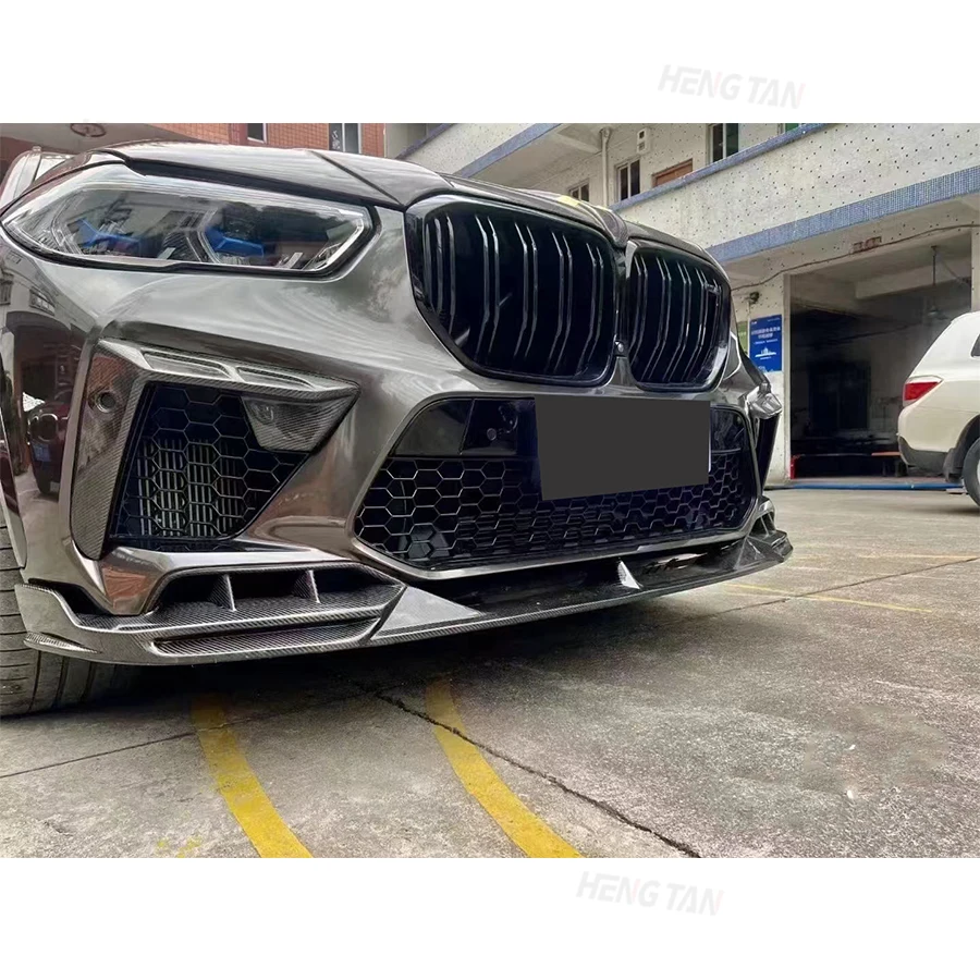 For BMW F95 X5M 2019+ Car Front Bumper Splitter Front Lip Chin Spoiler Diffuser Carbon Fiber Parts Upgrade Body kit