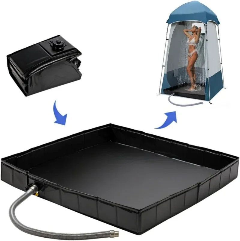 

2026Outdoor Shower Basin Car Bottom Water Tray Shower Tent Awning Base Tray Outdoor 104*104*13cm Environmentally Friendly PVC