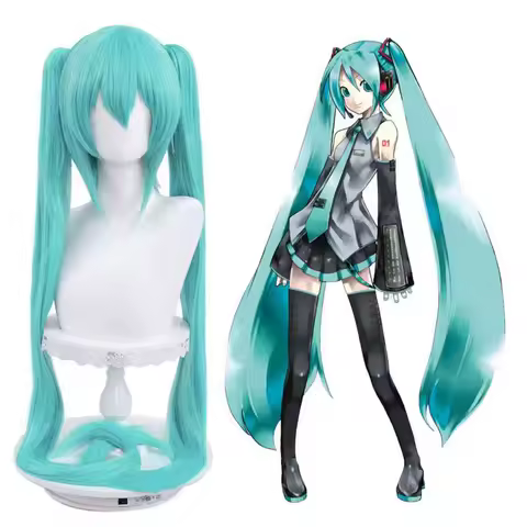 Cosplay Wig Synthetic Wig With Long Ponytails Anime Miku Cosplay Wigs Heat Resistant Synthetic Hair Wigs