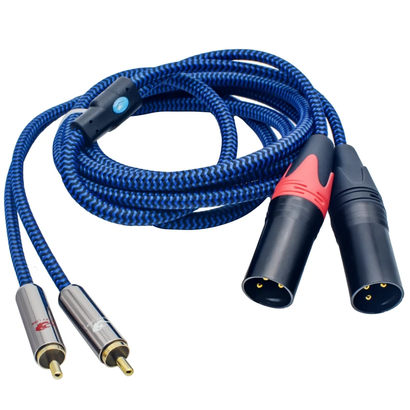 

Dual XLR to Dual RCA Audio Cable for Effector Audio Amplifier 2 RCA to 2 XLR 3-Pin Gold Plating OFC Audiophile Cable 15M 20M 30M