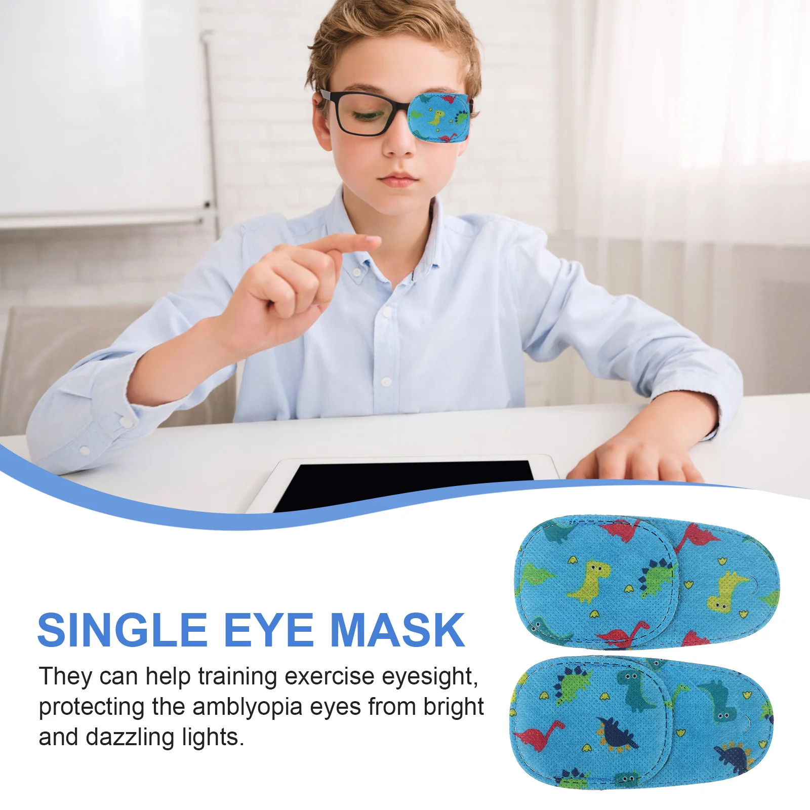 12Pcs Cartoon Eye Patches Elastic Soft Breathable Children Single Eye Covers for Strabismus Correction Cover for Glasses