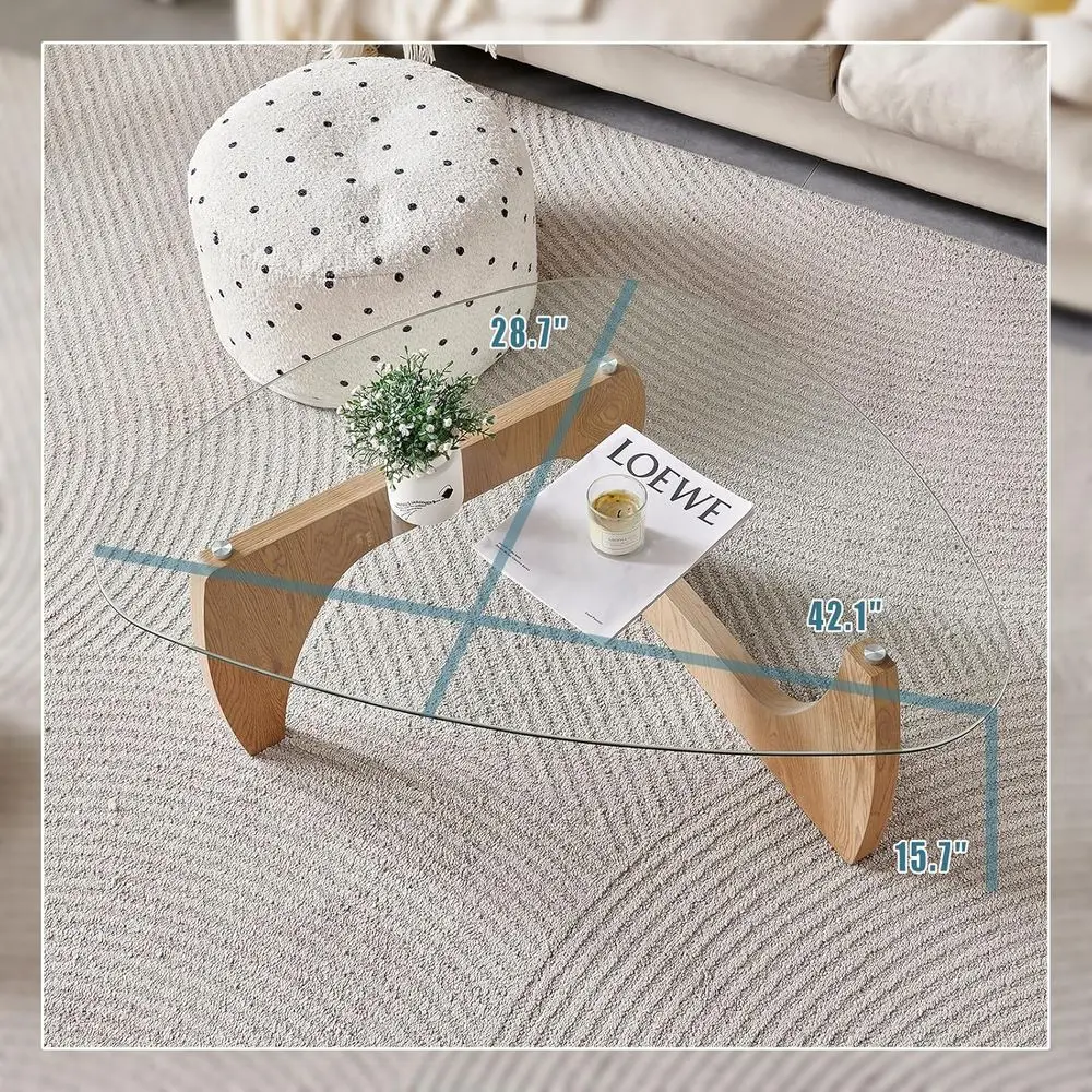 Triangular Modern Wooden Side Table - Nature Wood, High-End Living Room Furniture