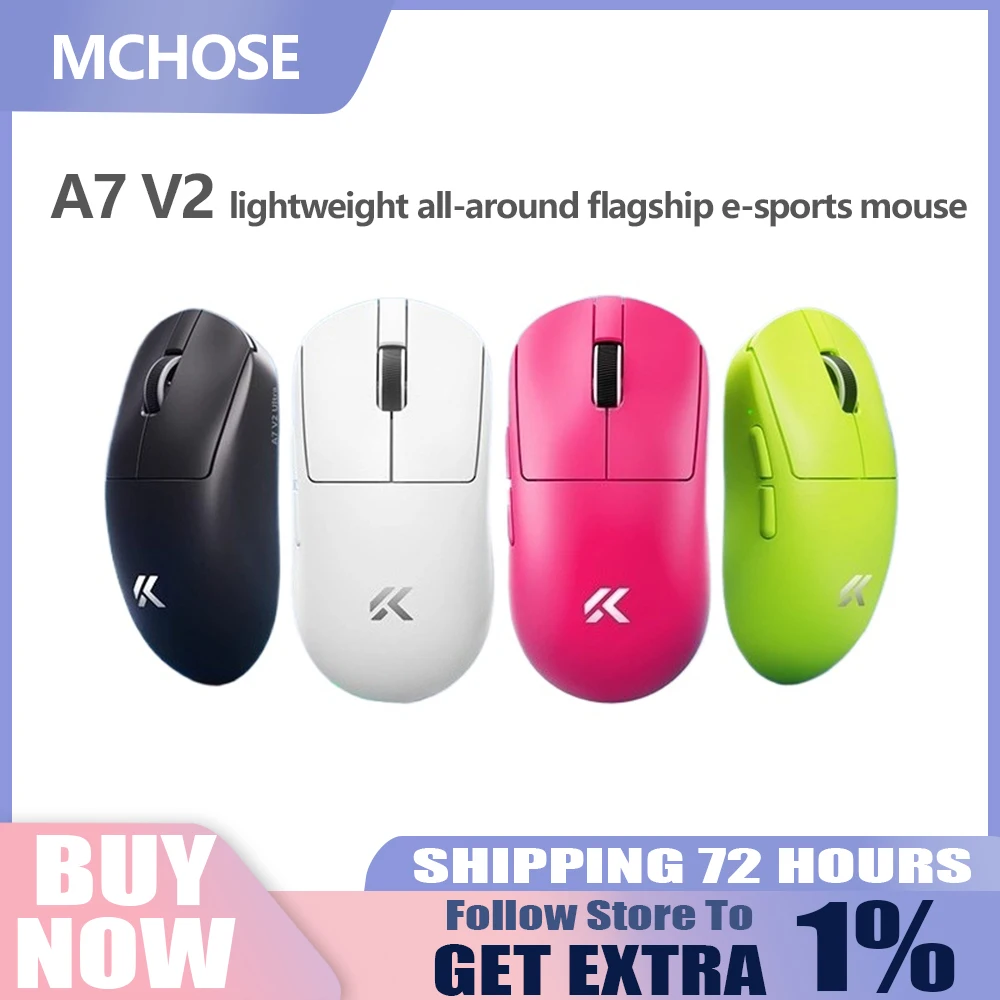 

Новая беспроводная мышь MCHOSE A7 V2 Pro/Ultra PAW3950, верхняя скорость, двойной 8K, легкие мыши для киберспорта, аксессуары для ПК, подарки