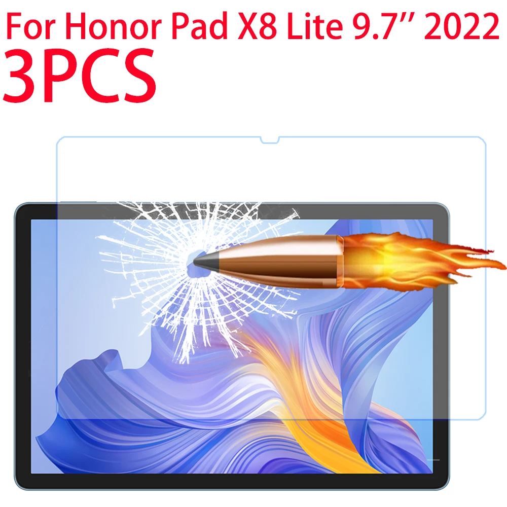 

3PCS 9H Tempered Glass Screen Protector For Honor Pad X8 Lite 9.7 Inches 2022 Protective Film For Honor Pad X8 Lite Glass Guard