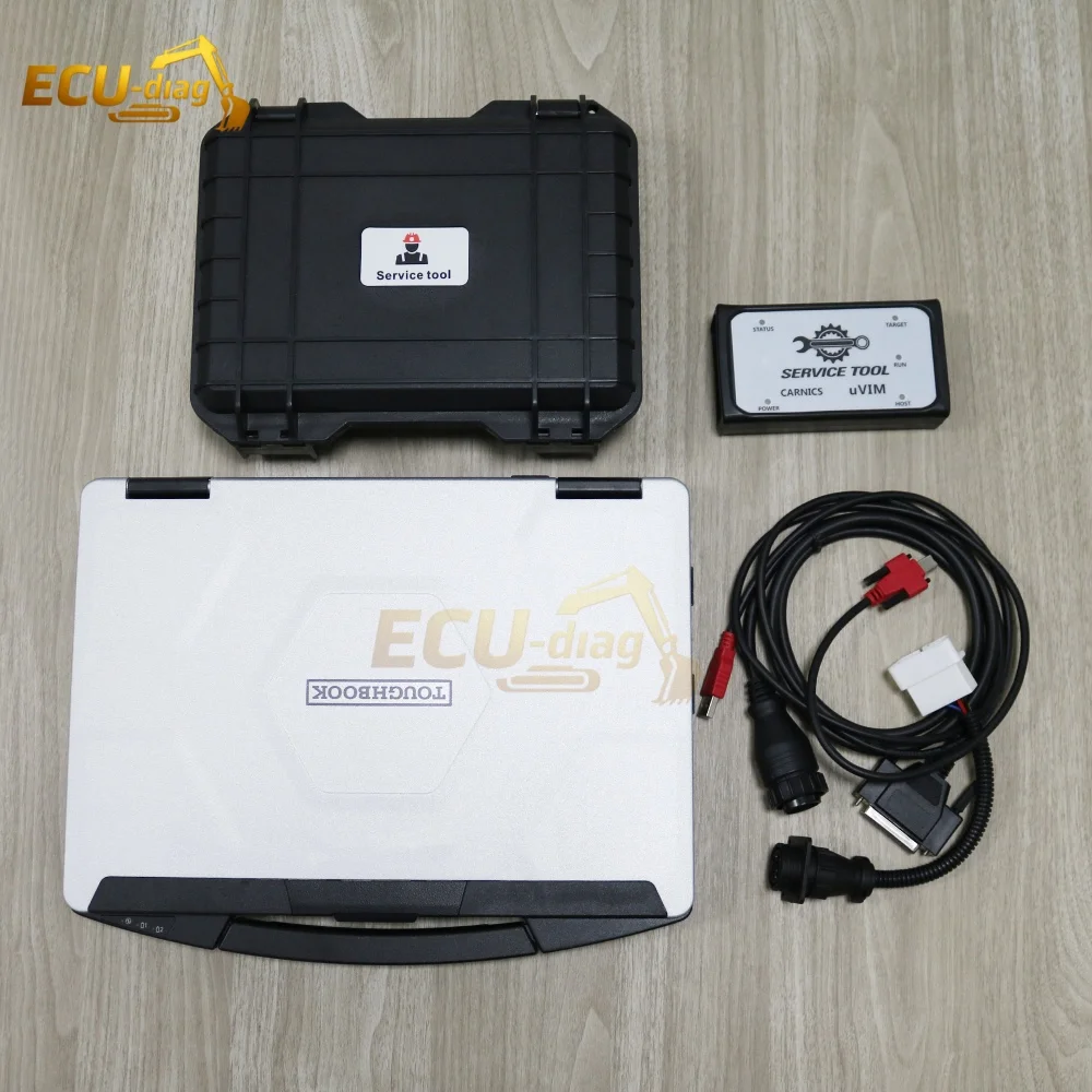 For DOOSAN uVIM Diagnostic Tool Forklift Excavator Engine OBD Interface DDT DCU ECU Scanner with Laptop 2016 2024 Software