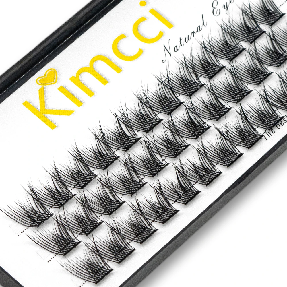 Kimcci W03 36 Bundles Faux Mink Eyelash Extension Segmented False Eyelashes Natural 3D Russian Volume Faux Eyelashes Individual