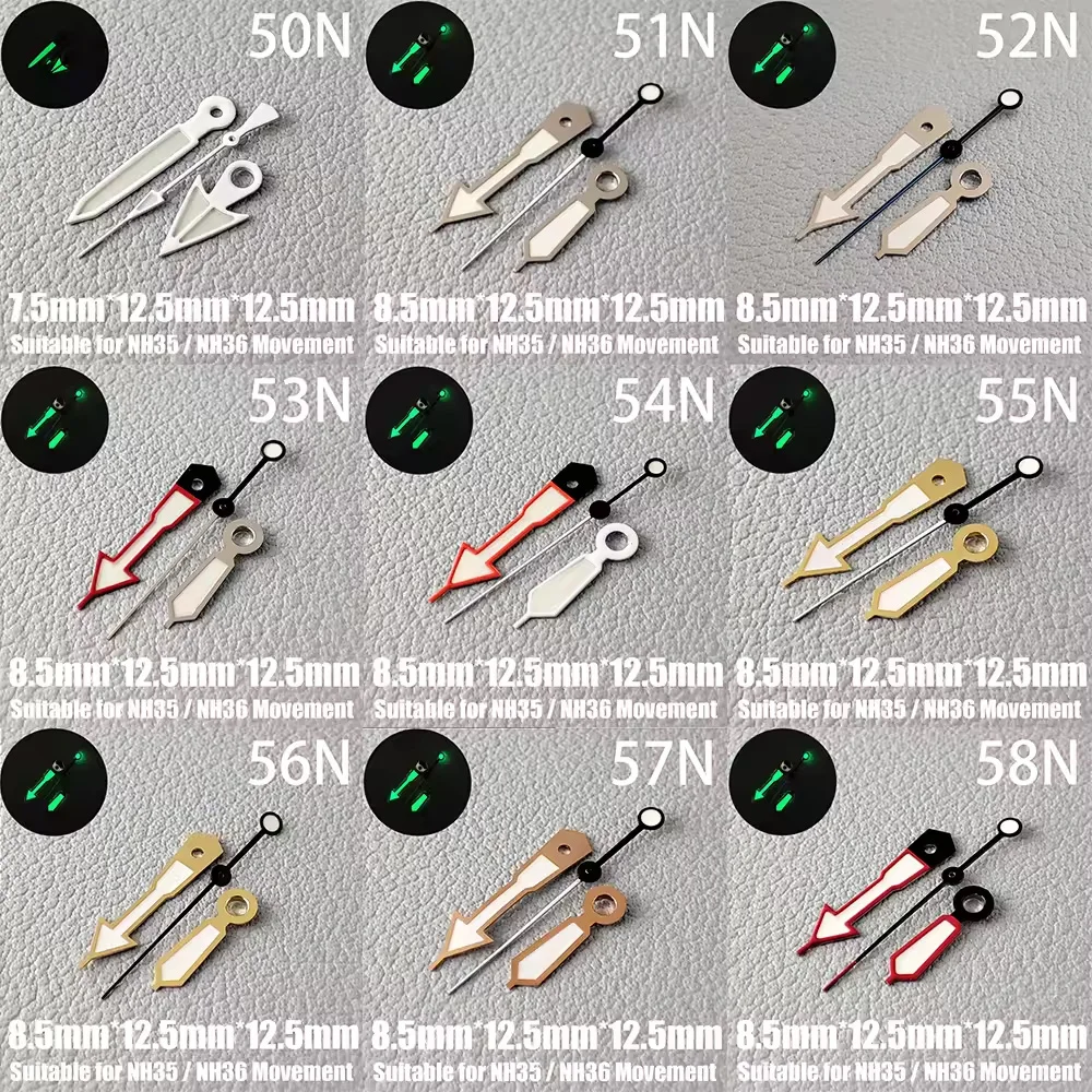 Watch Hands NH35 Hands NH36 Hands Green Luminous Hands Second Hands Watch Accessories Suitable For NH35,NH36 Movement