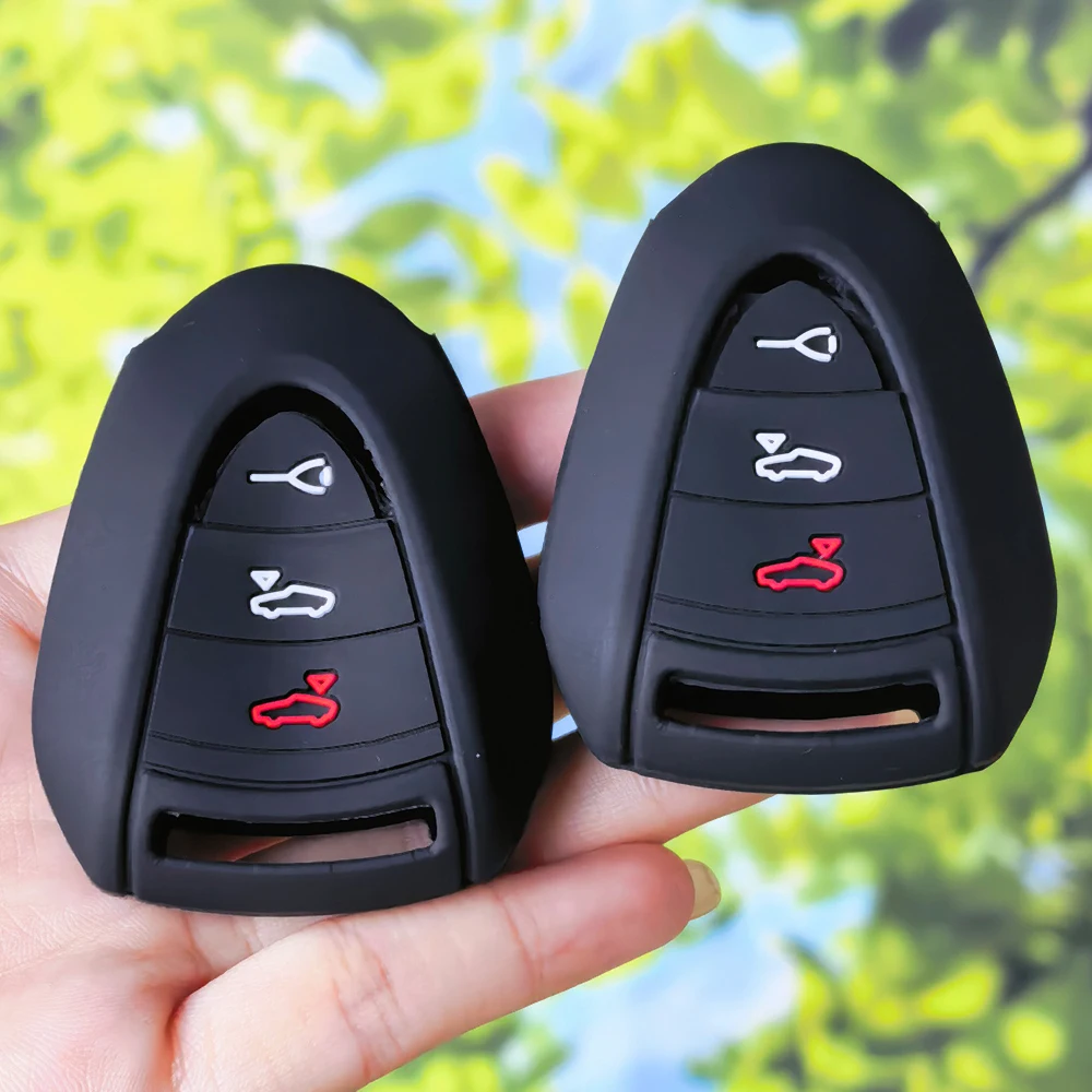 Precision‑Fit Silicone Remote Key Holder For Porsche 911 997 Boxster 987 Cayman 3 Buttons Car Fob Protective Cover Shell