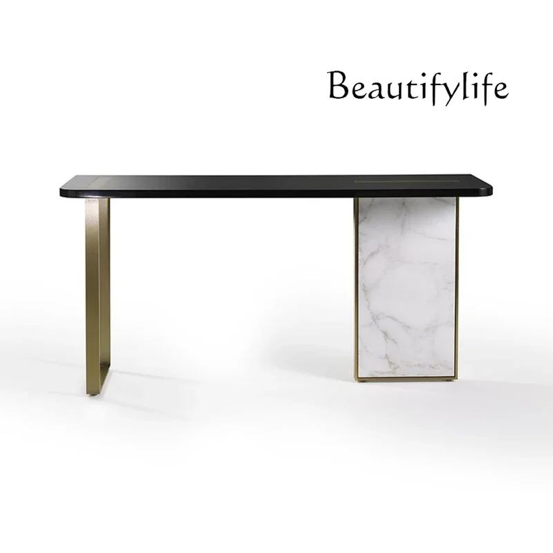 XX Italian Light Luxury Stainless Steel Entrance Entrance Corridor Living Room Shelf Simple Modern Marble
