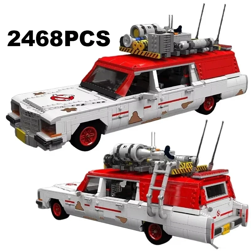 2468pcs Ghostbusters Technical Movie Vehicle Set Building Blocks- Ghost Hunter Bus & Sports Super Speed Racing Car Toy for Kids