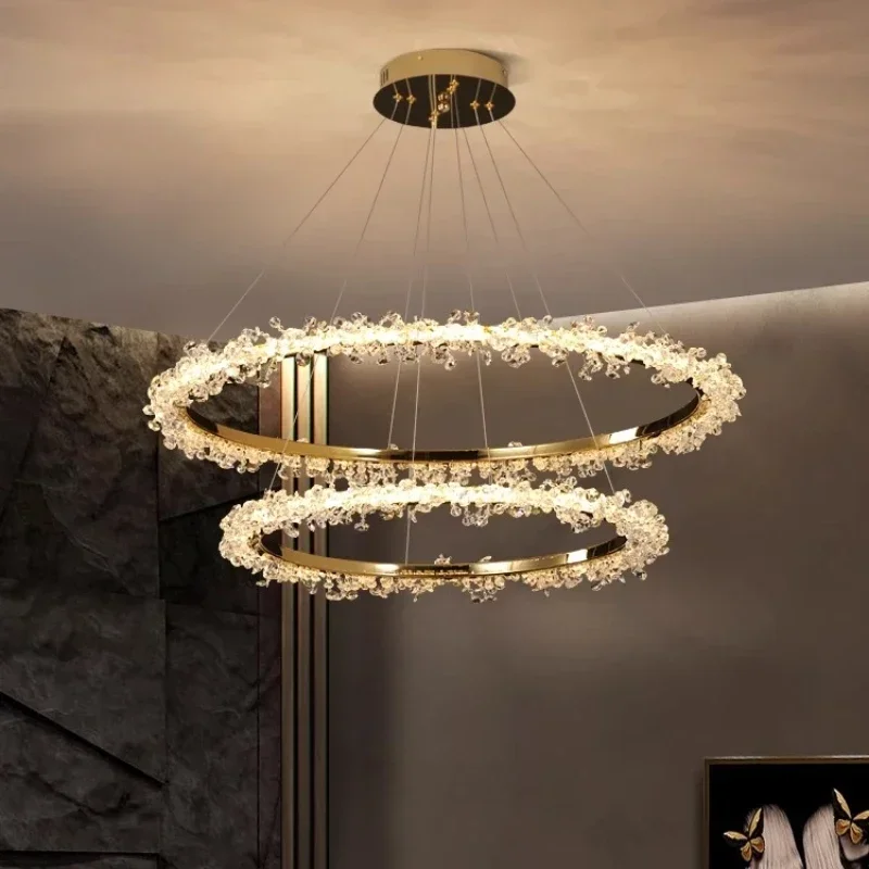 

Postmodern creative individuality ice water crystal LED pendant light for living room dining room and bedroom decoration