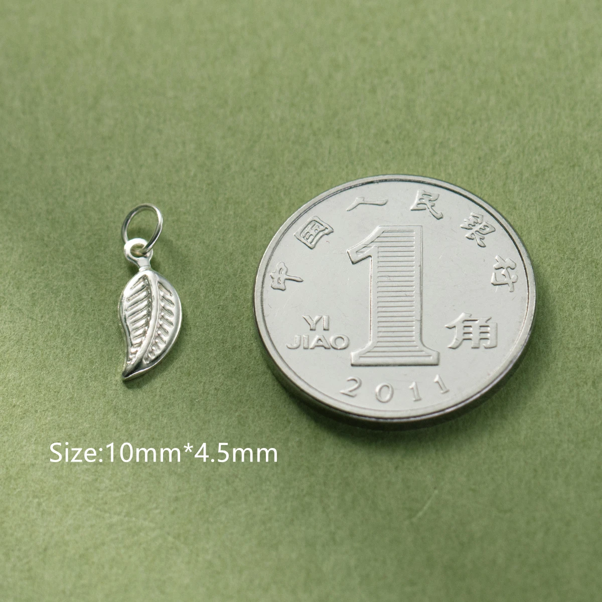 100% Real Sterling 925 Silver Accaccessories Single Leaf Charm Pendant For Bracelets Necklaces Key Diy Material