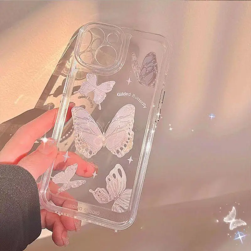 Funda de mariposa de fantasía para Redmi, carcasa trasera transparente para Redmi 12, 10, 9, 9A, 9C, 13C, 12C, 10C, 9T, 7, 8, A1, A2 Plus, Xiaomi POCO X3 Pro, F3