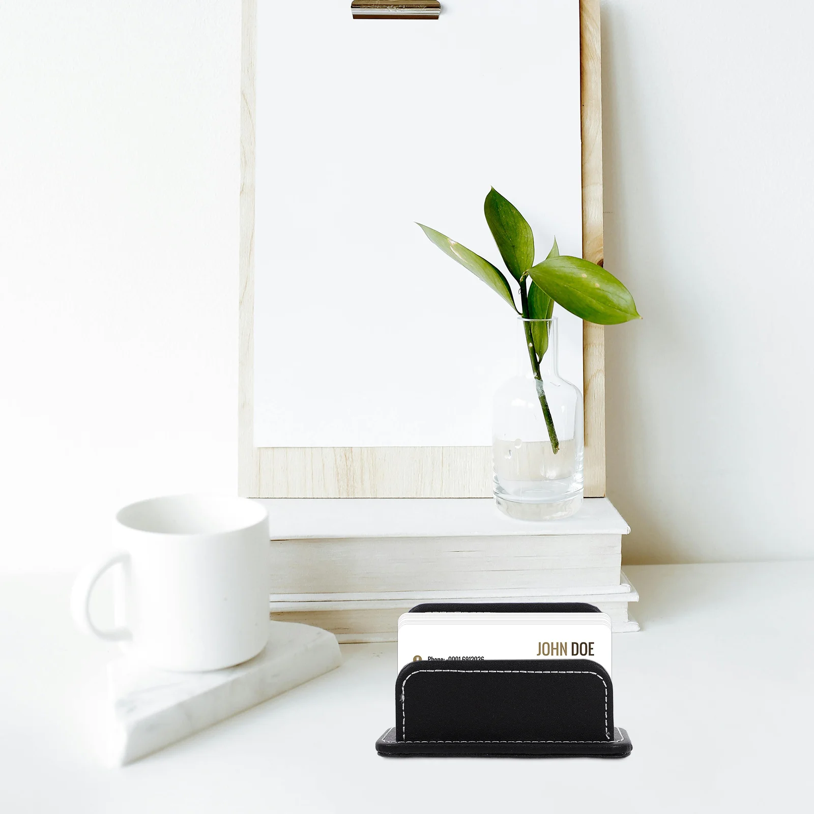 

Business Card Holder Pu Modern Simple Design For Safe Clean Storage Name Case Organizer Display Stand Office Desk