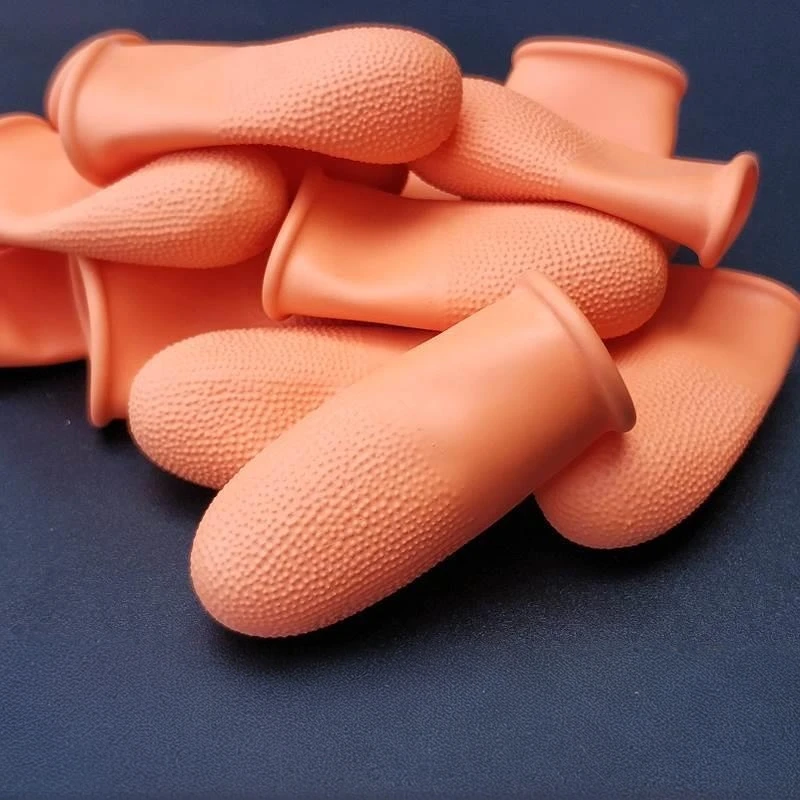 Thickened Silicone Finger Covers Protection Anti-wear Orange 20 Pieces Waterproof Slip-resistant Particle Texture Finger Gloves