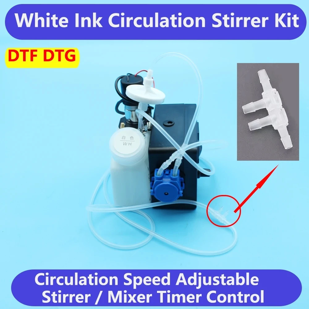 Imagem -04 - Kit de Sistema de Circulação de Tanque de Tinta Branca com Temporizador e Temporizador Epson L1800 Et8550 L18050 L8050 Xp600 L800 L805 et 8500 Dtf