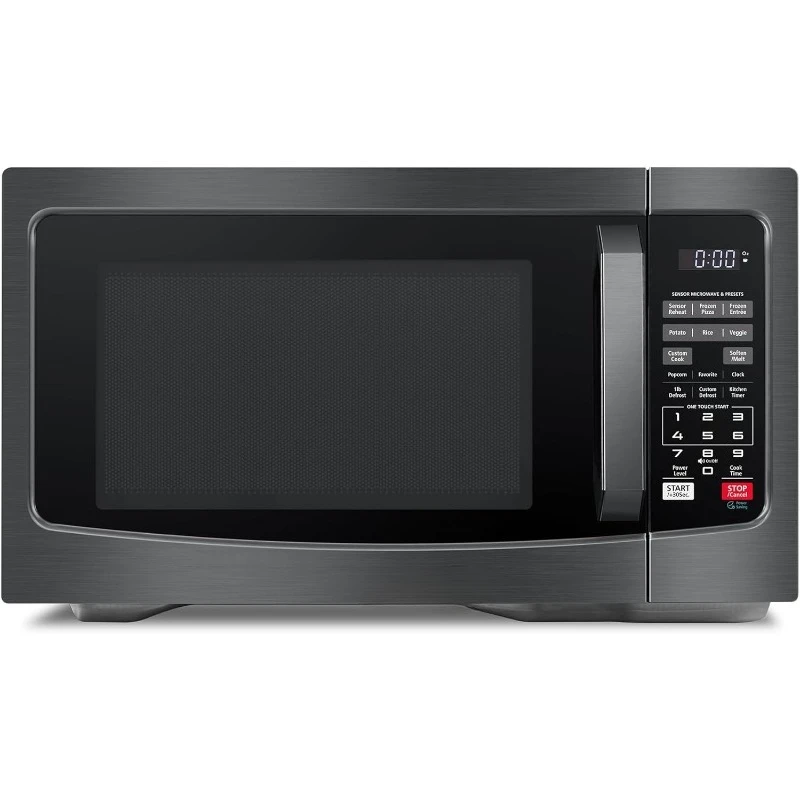 EM131A5C-BS Countertop Microwave Ovens 1.2 Cu Ft, 12.4" Removable Turntable Smart Humidity Sensor