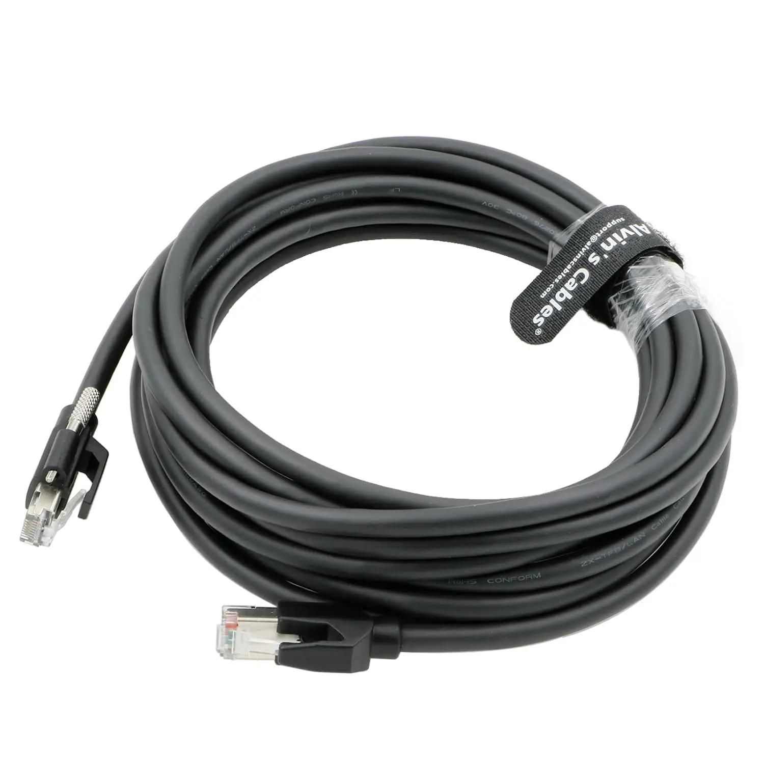 Alvin's Cables GigE Vision Cable Horizontal RJ45 Screw Lock Industrial Ethernet Cable Shielded CAT6a High-Flex Drag-Chain, Compa
