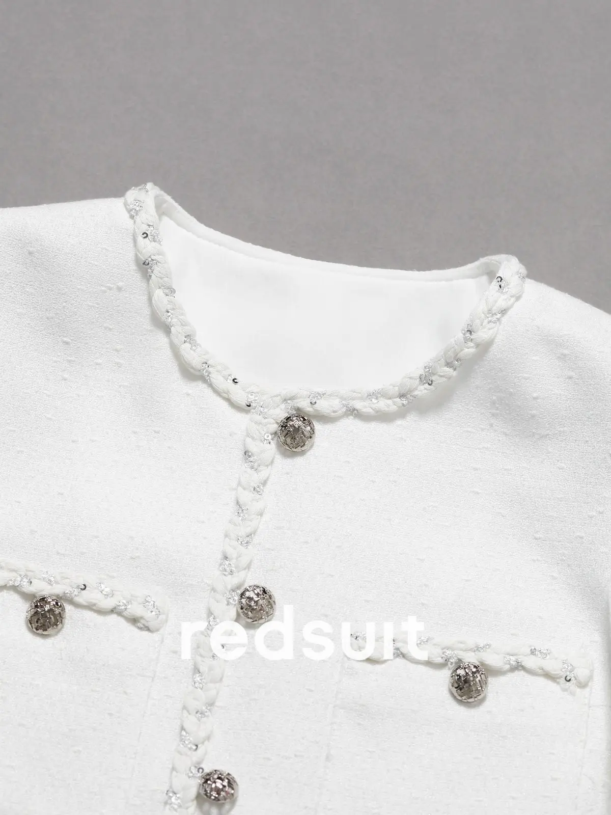 New Hand woven silver wire edging simple commuting round neck short sleeved top Custom size