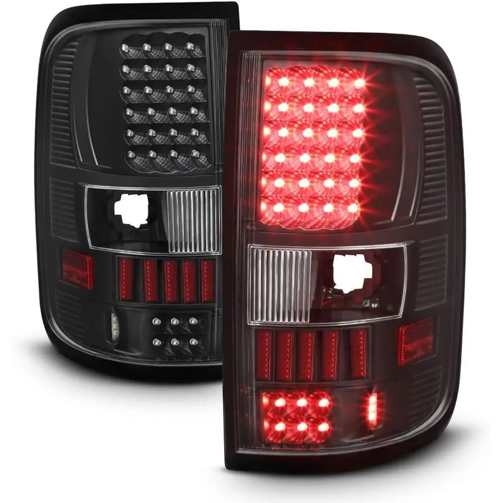 

- For 2004-2008 Ford F150 Pickup Black LED Tail Lights Rear Brake Lamps Assembly Pair Set Replacement Left+Right