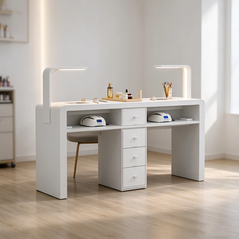 Multifunction Simple Nail Desk Italian Design Modern Trendy Nail Desk High Quality Aesthetic Table Onglerie Nail Salon Furniture