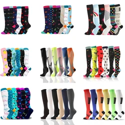 3/5/6 Compression Socks Women Varicose Veins Swelling Pregnancy Elasticity Knee Length Socks Men With Running Basketball Cycling