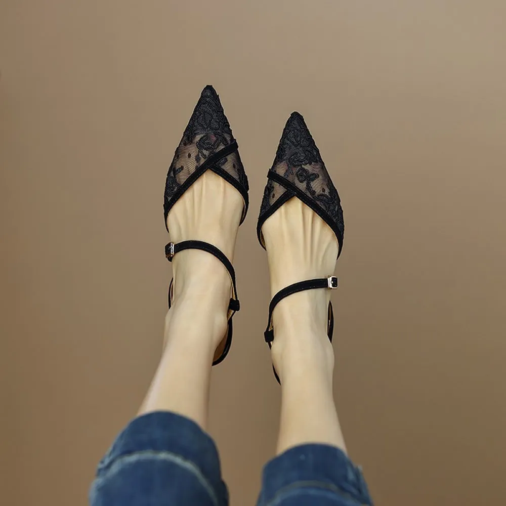 

Летние новые стильные сандалии, женские модные туфли с острым носком и атласным покрытием для лица, нескользящая обувь на каблуке