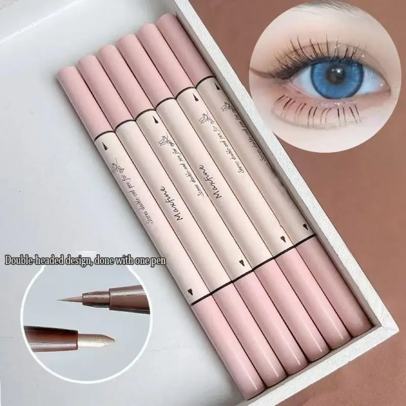 1 PC 2.0mm Double-Headed Design ปากกาอายไลเนอร์,ยาวนานและกันน้ํา,Smudge-Proof,Ultra-Fine TIP,เริ่มต้น-Friendly