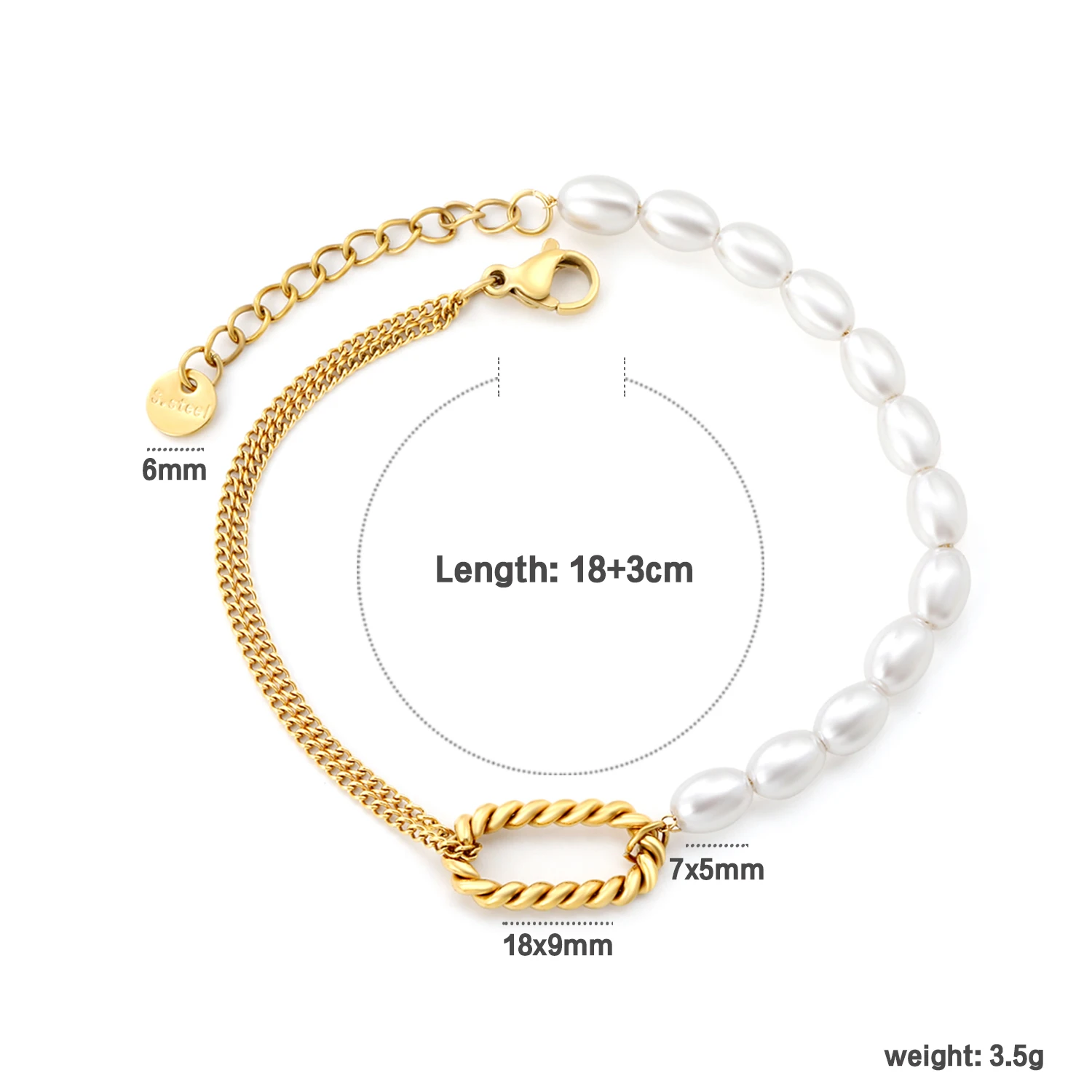New Bohemia Stainless Steel Imitation Stackable Pearls Chain Bracelet Elegant Woman Simple Wrist Jewelry Gifts Wedding Pulseras