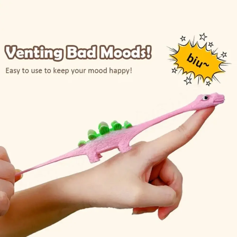 5PCS Gift Dinosaur Ejection Dinosaur Toy Not Deformed Cartoon Animals Dinosaur Finger Toys Anxiety Stress Relief Toy