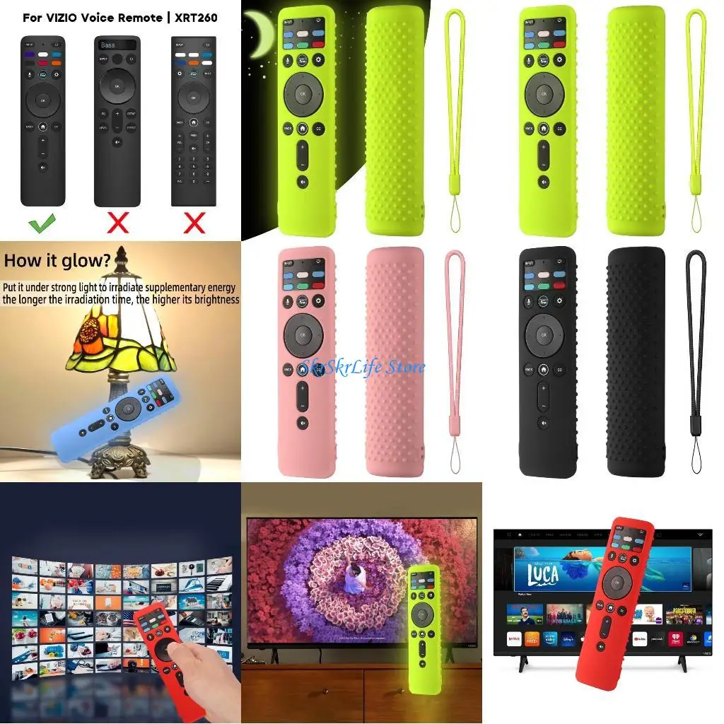 

E65E For VIZIO Voice XRT260 Remote Control Silicone Sleeve Soft Cover Waterproof Case