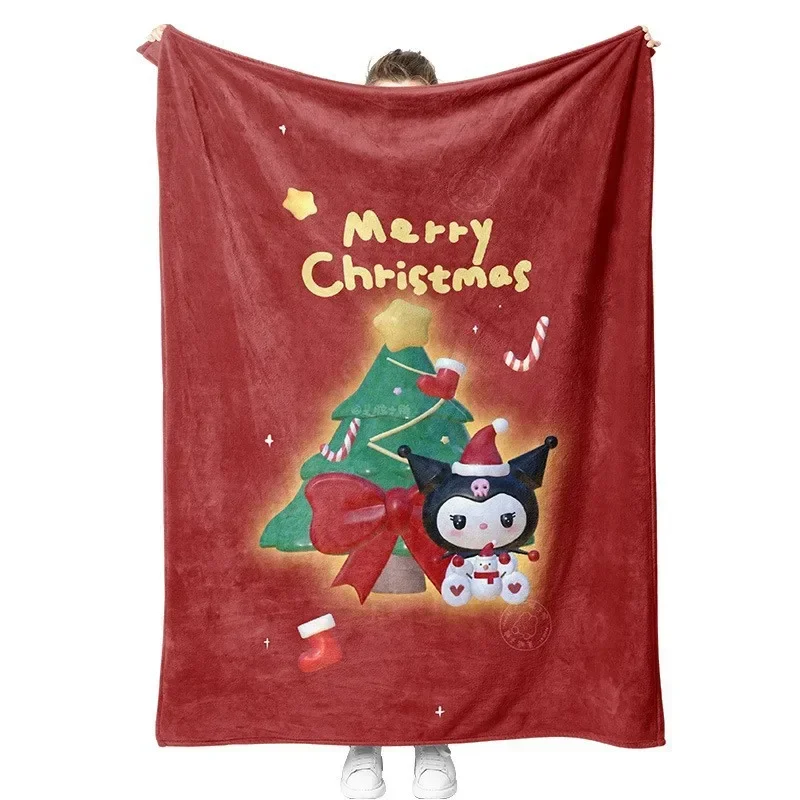 

Sanrio Flannel Blanket Hello Kitty Christmas Gift New Year's Theme Room Decor Cover Winter Warm Shawl Children's Toys Anime Gift