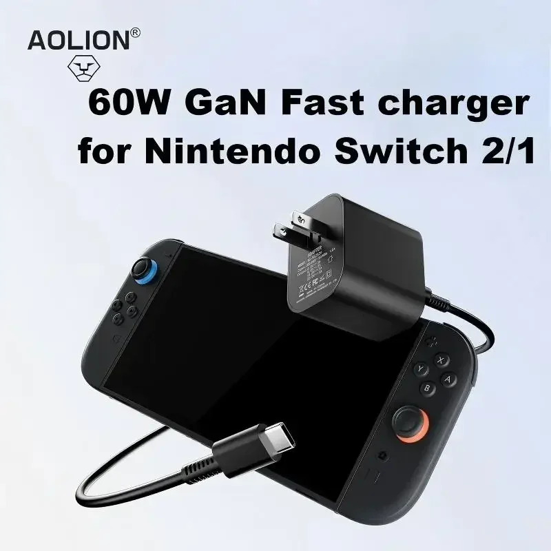 

US Power Adapter Charger for Nintendo Switch 2/1 Type-C Power Supply US plug Base screen projection TVPD protocol charging cable