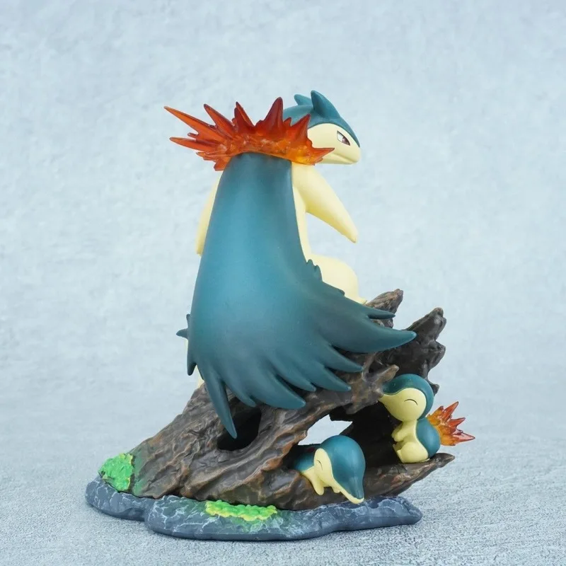 مجموعة تطور Typhlosion Series من سلسلة البيئة مع نموذج تنقية اللهب، تمثال قابل للجمع هدية للجماهير