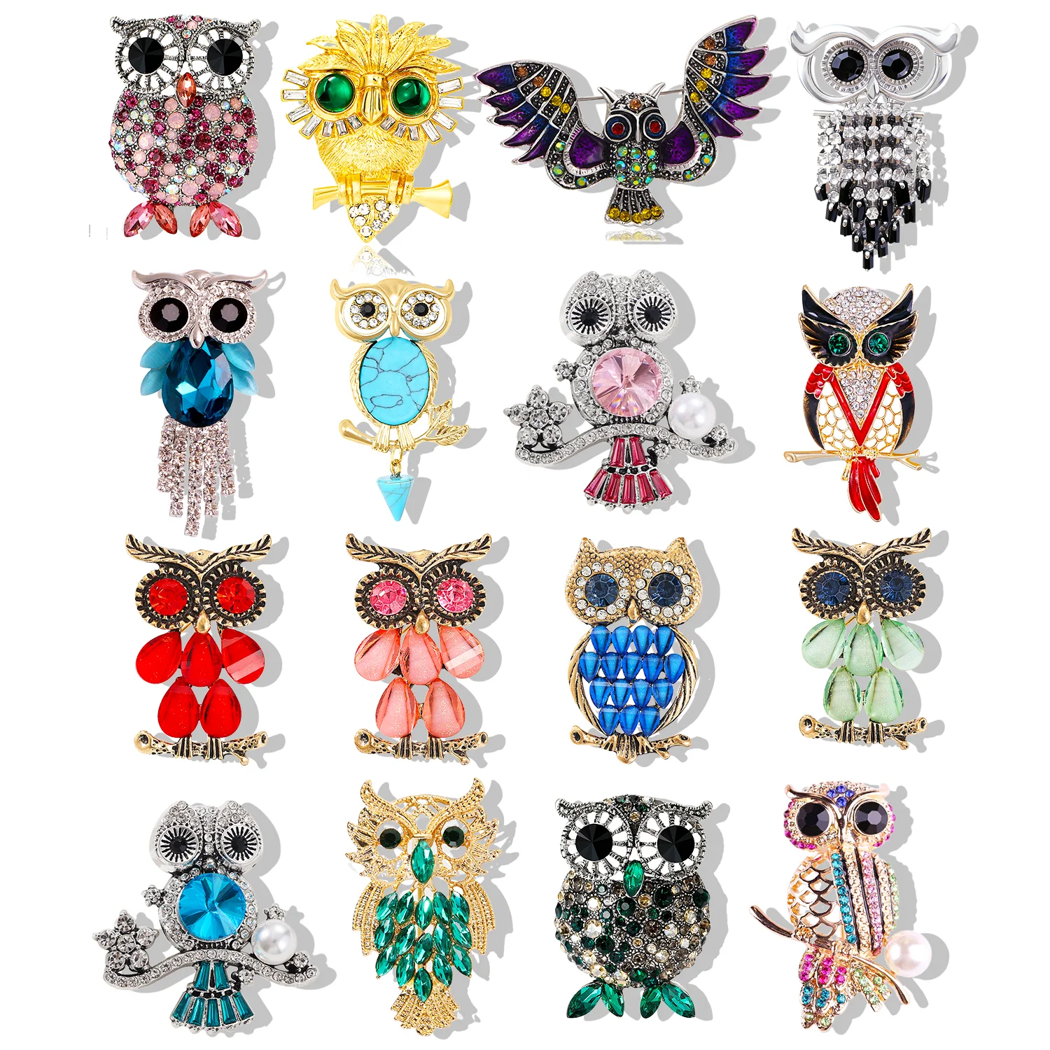 Cross border vintage owl brooch, personalized animal brooch, men's and women's suit cardigan accessories batch - view 2