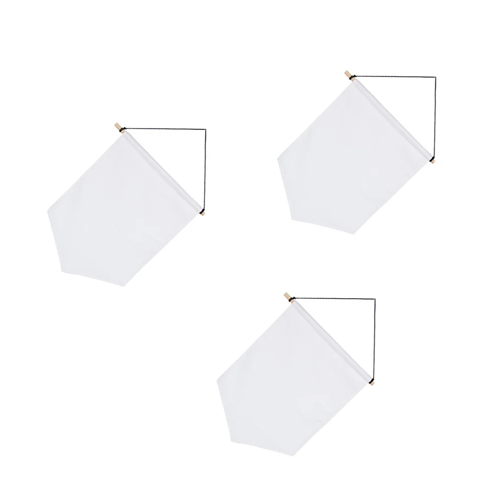 

3pcs Canvas Banner White Blank Pennant Wall Art For Paint Embroidery Htv Screen Printing Pin Display Diy Craft Decor