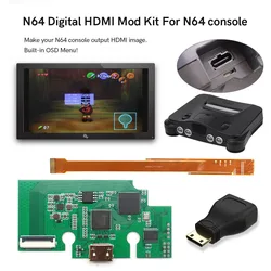 HISPEEDIDO Per N64 Kit mod HDMI digitali Porta di trasferimento Set PCB Riproduci giochi su TV, console di gioco Pezzi 3 Rapporto di aspetto