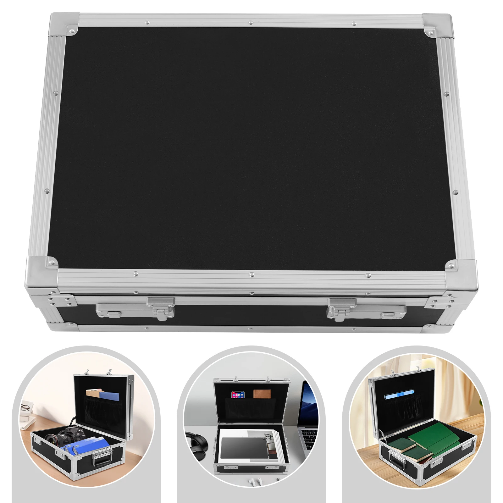 Aluminum Alloy Security Case, 18.35" Protective Storage Box with Customizable Foam, Combination Lock for Tools & Equipment